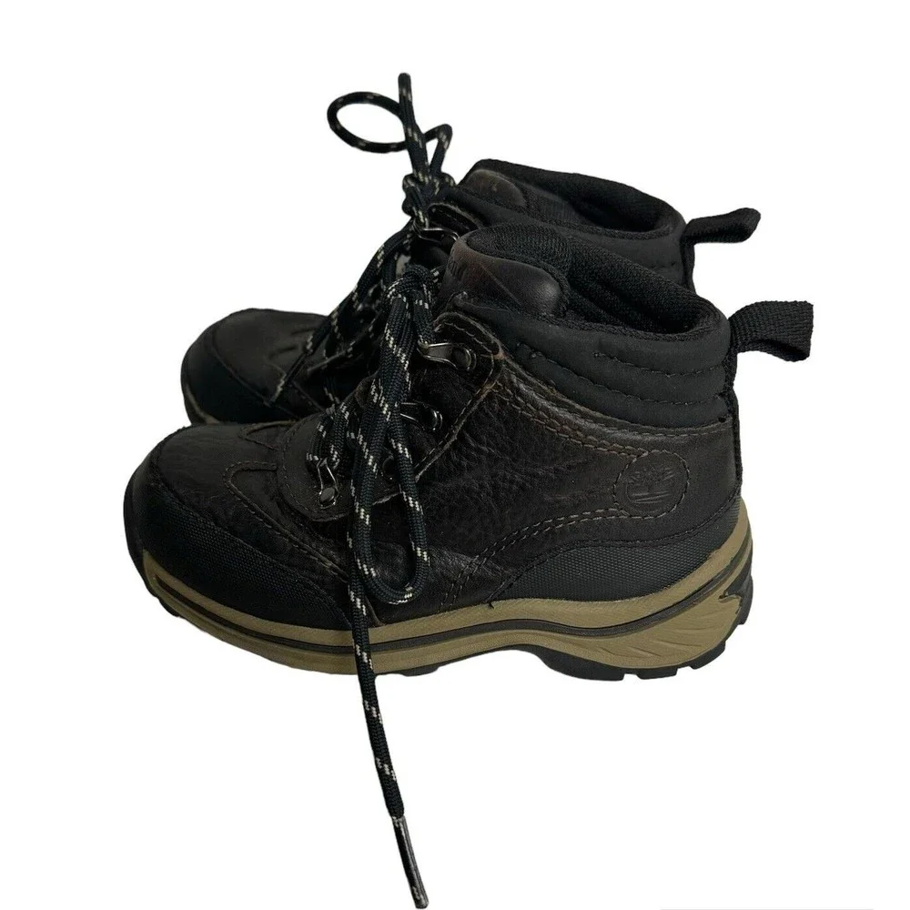 Timberland Backroads Youth Size‎ 9 Brown Leather Waterproof Hiking Boots #22913
